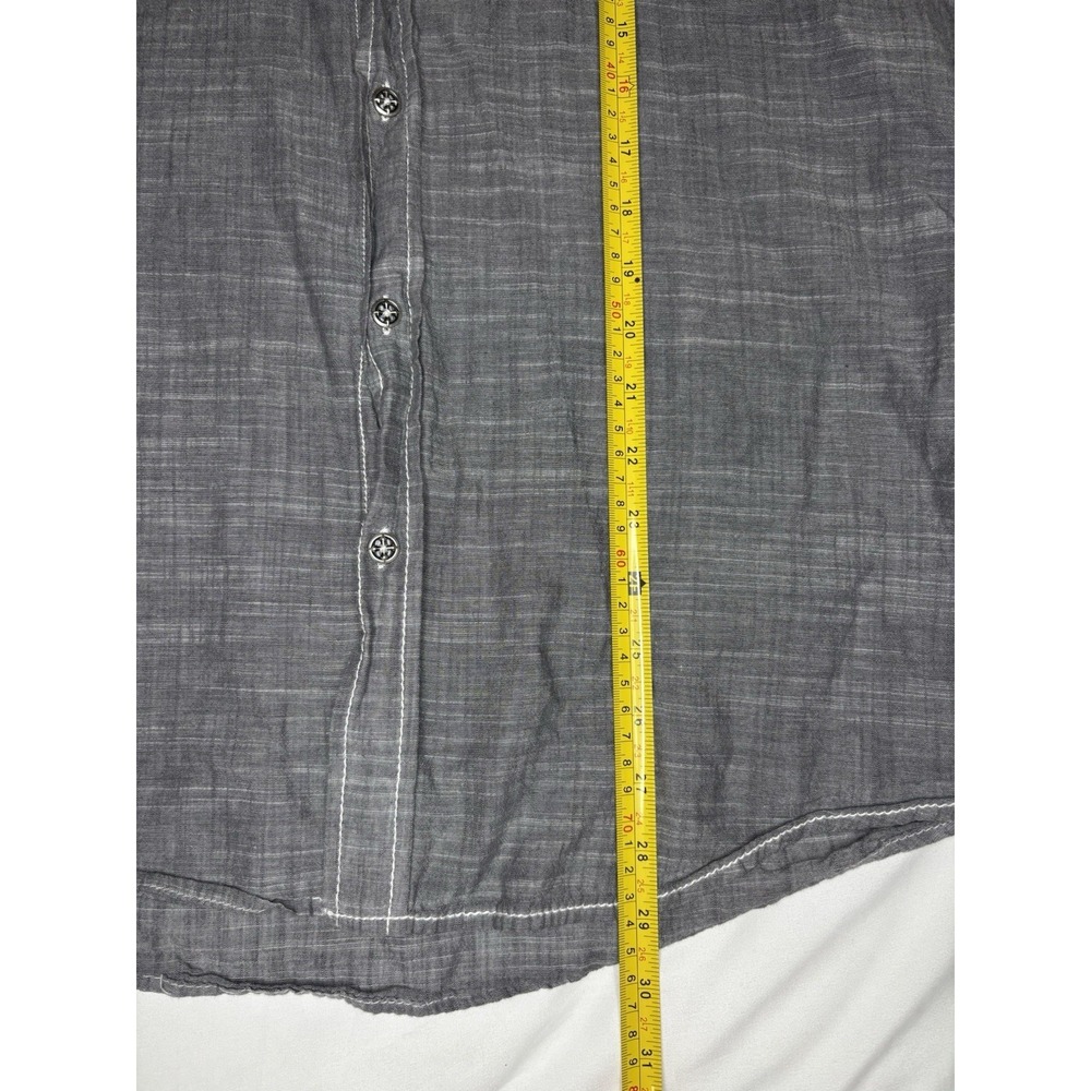 Affliction Shirt Mens XL Slim Gray Buckle Black Premium Embroidered Button Up - Picture 7 of 8
